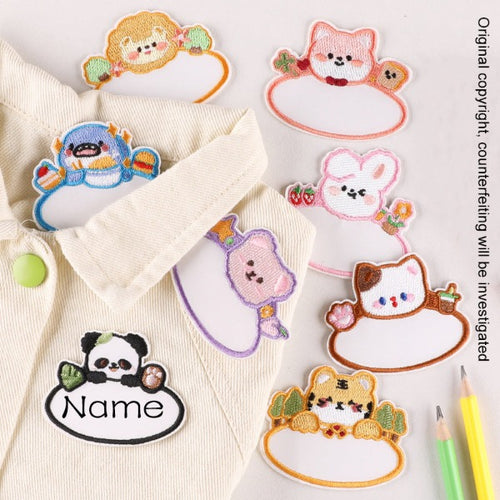 Iron-On Patch - Cartoon Animal Name Tag (Writable) Original