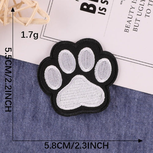 Iron-On Patch - Animal Paw Embroidery