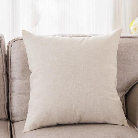 Cushion/Pillow Cover Only (Off White)- Cotton Linen 45cm X 45cm