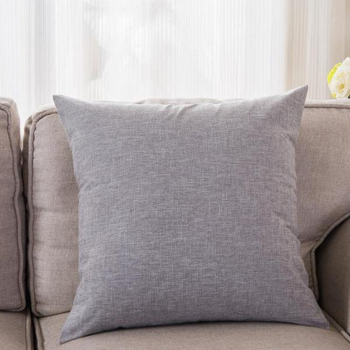 Cushion/Pillow Cover Only (Silver Grey)- Cotton Linen 45cm X 45cm