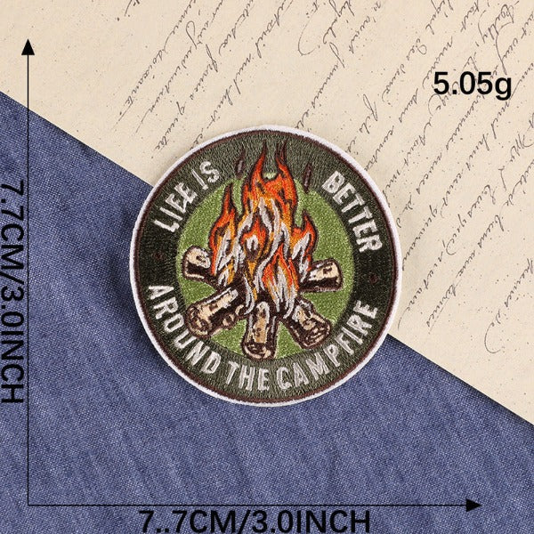 Iron-On Patch - Outdoor Mountain Round Badge