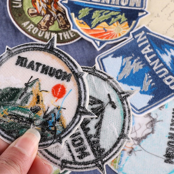 Iron-On Patch - Outdoor Mountain Round Badge