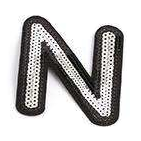 Iron-On Patch - English Letters Black And White (Sequins)