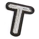 Iron-On Patch - English Letters Black And White (Sequins)