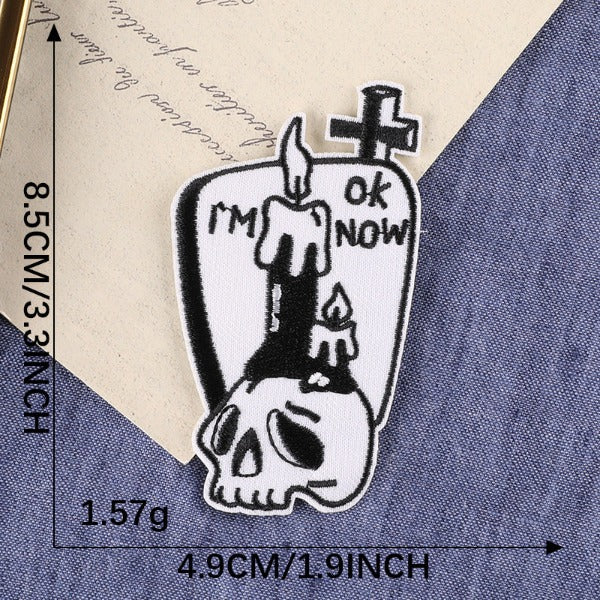 Iron-On Patch - Ghost and Skeleton