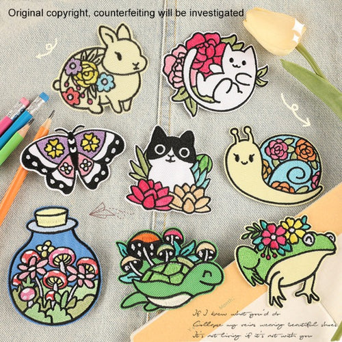 Iron-On Patch - Cartoon Small Colourful Animals