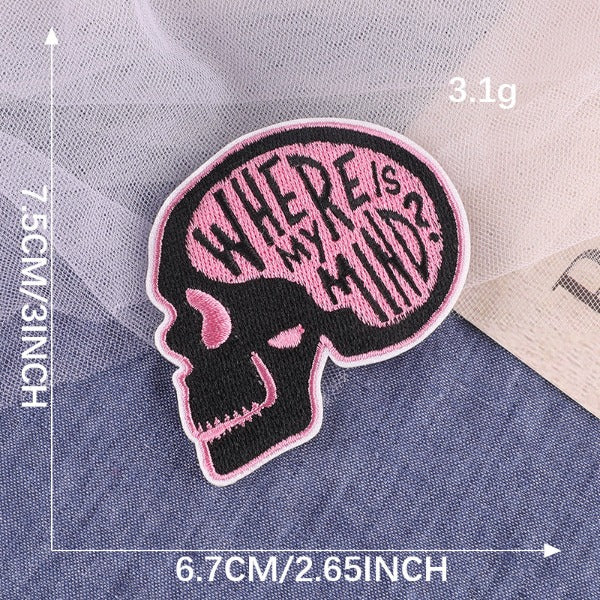 Iron-On Patch - Personalized Skull hand pinky Elements