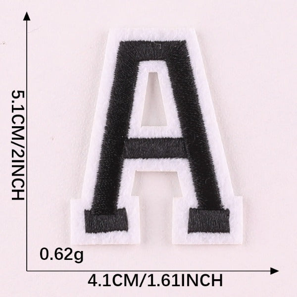 Iron-On Patch - English Letters Black