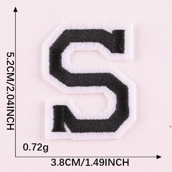 Iron-On Patch - English Letters Black