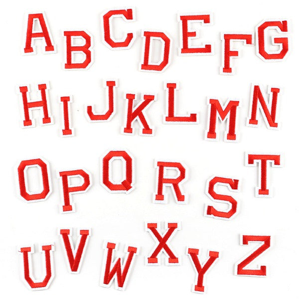 Iron-On Patch - English Letters Red