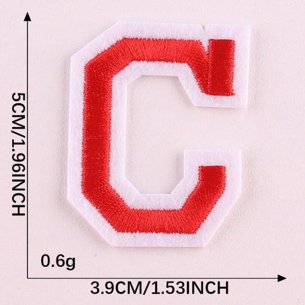 Iron-On Patch - English Letters Red