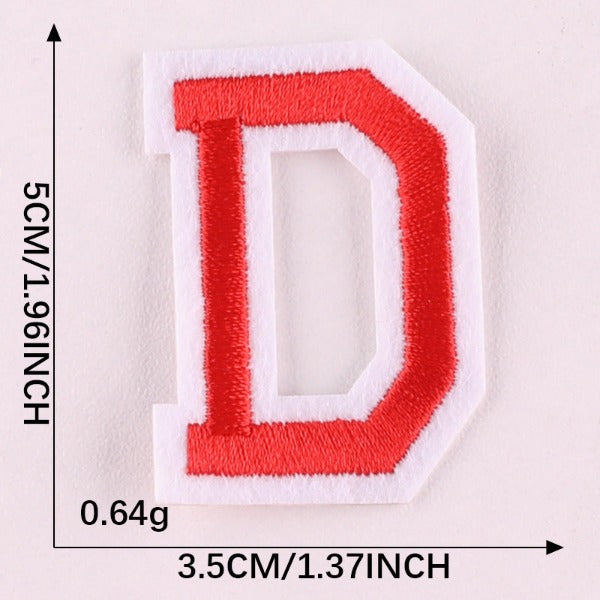 Iron-On Patch - English Letters Red