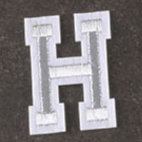 Iron-On Patch - English Letters Silver