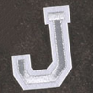Iron-On Patch - English Letters Silver