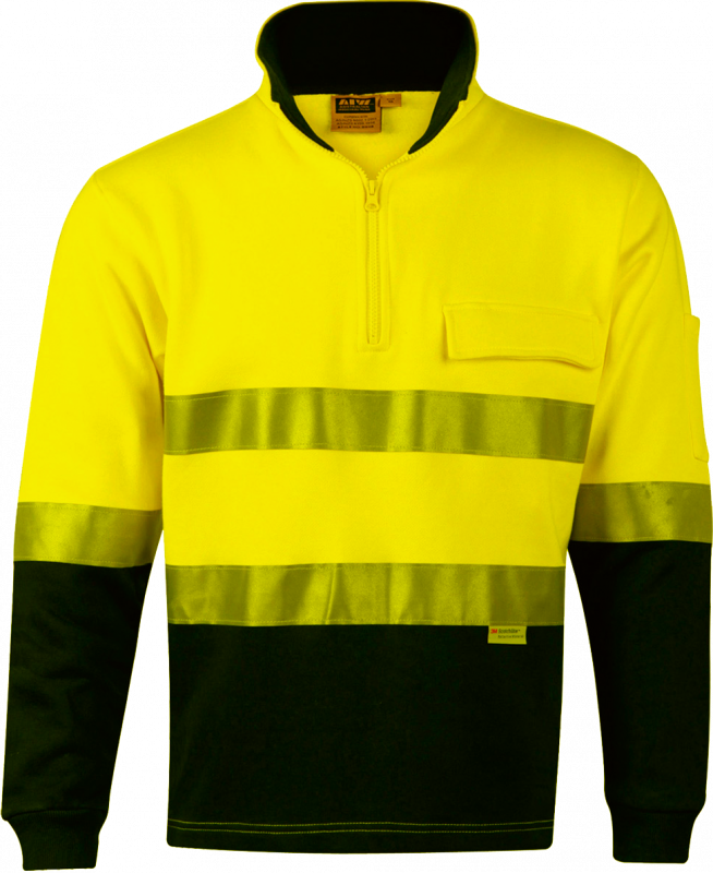 Hi-Vis Two Tone Cotton Fleece Sweat With Reflective Tapes (Australian Industrial)