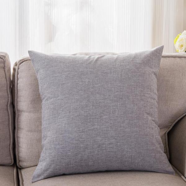 Cushion/Pillow Cover Only (Silver Grey)- Cotton Linen 45cm X 45cm