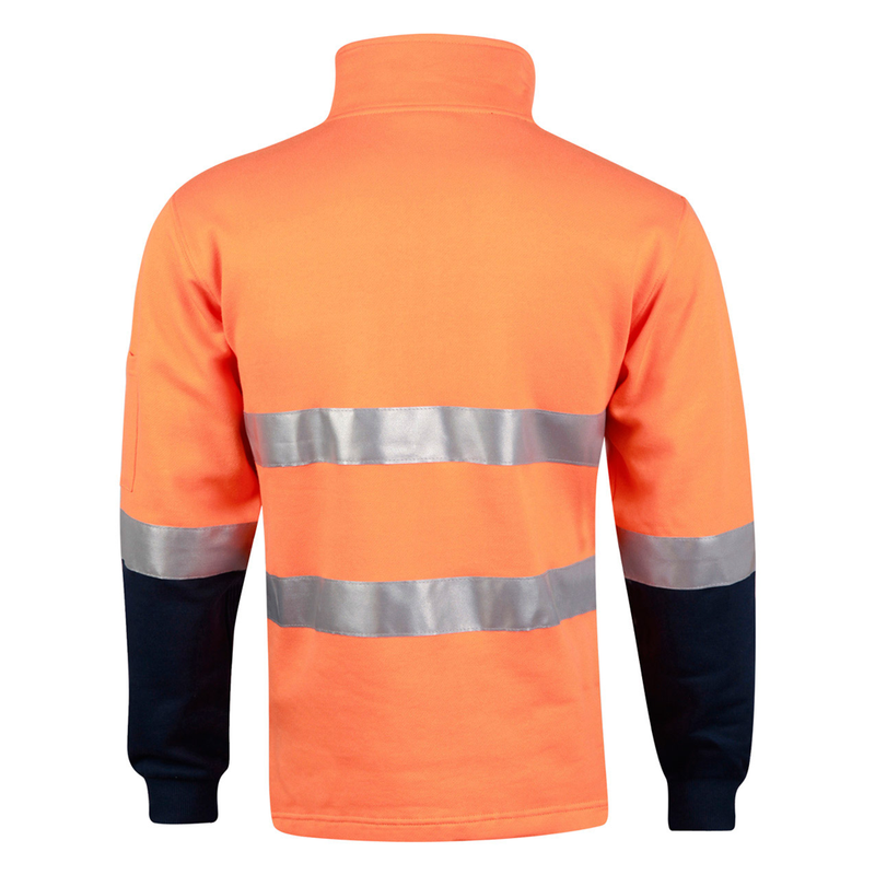 Hi-Vis Two Tone Cotton Fleece Sweat With Reflective Tapes (Australian Industrial)